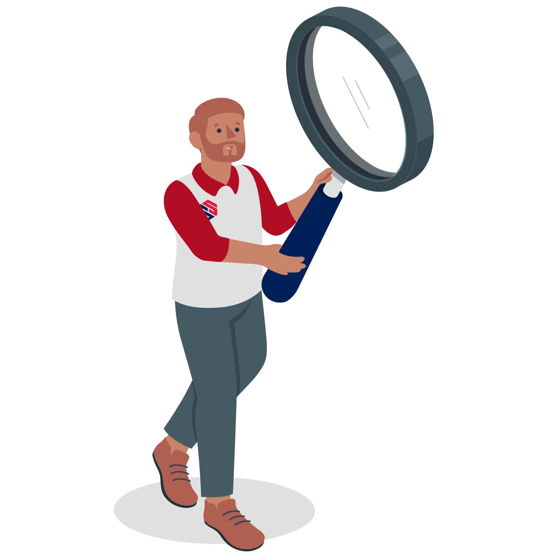 Man Holding Magnifying Glass Illustration